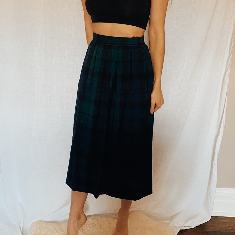 Vintage Pendleton High-Waist Midi Skirt